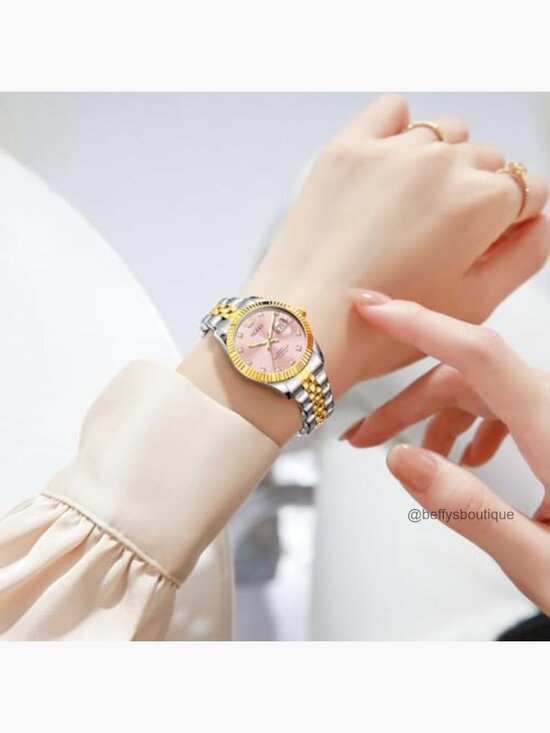 Elegant Stainless Steel Quartz Watch with Calendar Water Resistant main image 6